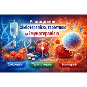 Різниця між хіміотерапією, таргетною та імунотерапією