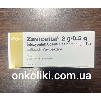 ZAVICEFTA / ЗАВИЦЕФТА 2/0,5 G INF SOL. (Avibactam, Ceftazidime/Авибактам, цефтазидим) PFIZER