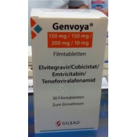 GENVOYA / ГЕНВОЯ 150/200 MG 30 FTB. (Emtricitabine, Cobicistat, Elvitegravir / Эмтрицитабин, Кобицистат, Эльвитегравир) GILEAD SCIENSES