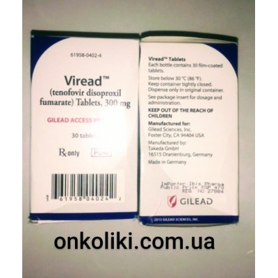 VIREAD / ВІРЕАД 245 MG 30 FTB. (Tenofovir disoproxil / Тенофовір дізопроксил)  GILEAD SCIENSES